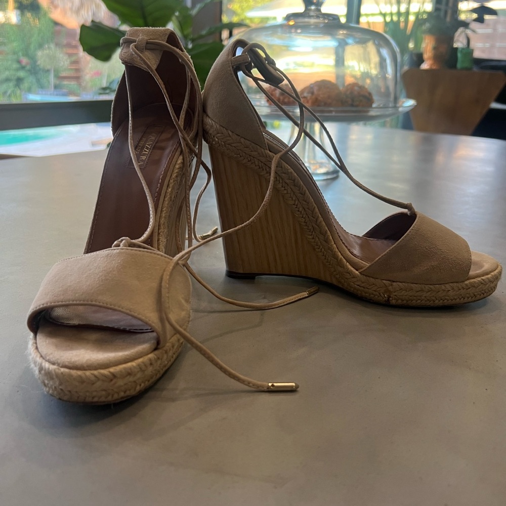 AQUAZURRA. Stunning wrap wedge shoe